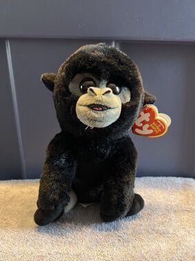 Ty Beanie Babies 8” BO Silver Back Gorilla Plush Stuffed Animal Retired 2017 NWT